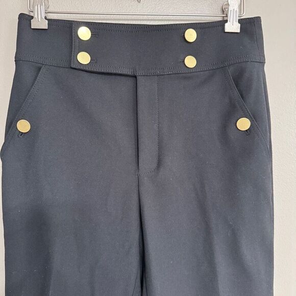Club Monaco black womens dress pant with gold buttons size 4 - Picture 3 of 6
